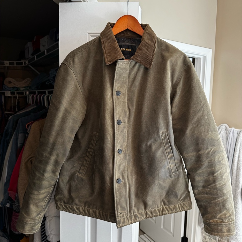 *Rare* Buck Mason Waxed Canvas N1 Deck Jacket Green